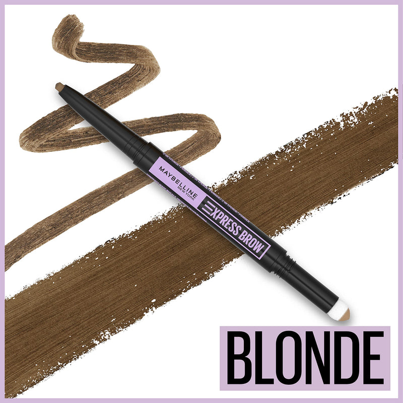 Maybelline Express Brow 2-In-1 Pencil and Powder Eyebrow Makeup, Blonde, 1 Count Maybelline New York