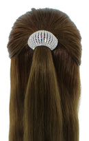Rhinestone Ponytail Holder by Crystal Avenue | Stretchy Elastic Hair Tie | Silvertone with Sparkling Crystals Crystal Avenue