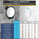 HoneyBull Shower Mirror for Shaving Fogless with Suction, Razor Holder & Swivel (Black) HONEYBULL Store