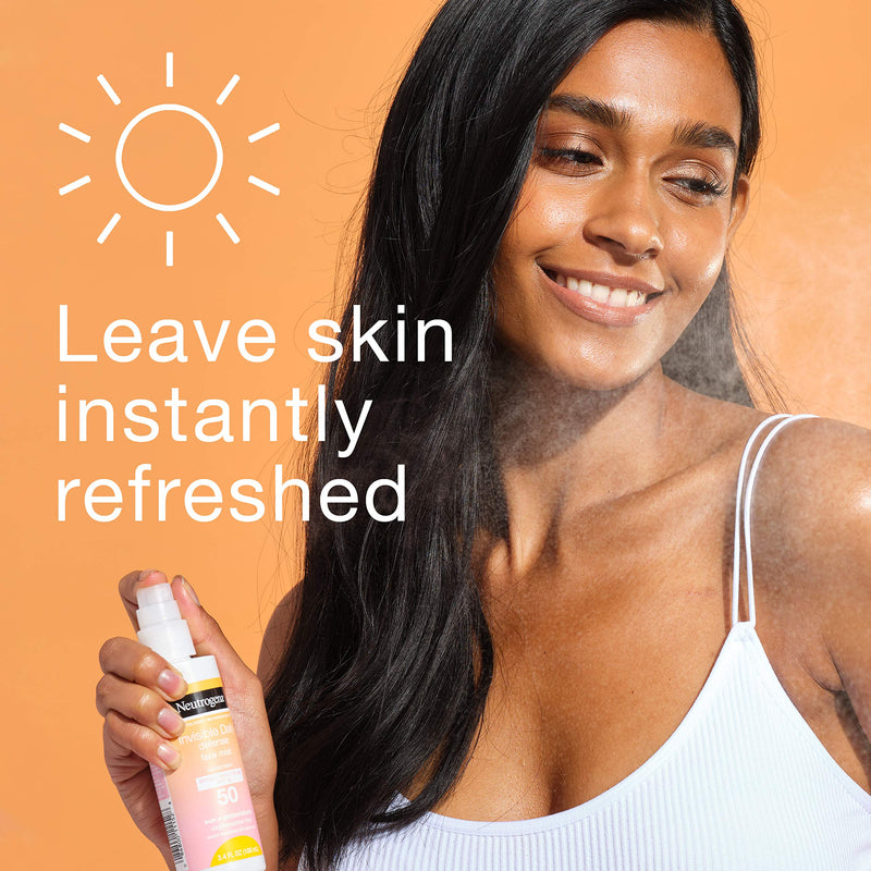 Neutrogena Invisible Daily Defense Face Mist, Broad Spectrum SPF 50 Sunscreen, Oxybenzone-Free, Sun & Environmental Aggressor Protection, Antioxidant Complex, 3.4 fl. Oz Neutrogena