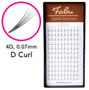 Professional Premade Fans for Lash Extensions – Handmade Russian Volume Lash Fan Tray – Natural Look, Cruelty-Free Mink Lashes for False Eyelash Extension Kit by Fabu, Matte Black, 4D 0.07 D-curl 13mm Fabu