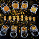 Spearlcable Holographic Nail Glitter 16 Boxes Nails Powder Nail Art Sequins Holo Shining Flakes Gold Silver Chunky Glitter Set Decals for Face Eyes Body Hair DIY Nail Art (pattern1) Spearlcable