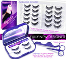Arishine 3D 5D Magnetic Eyelashes with Eyeliner Kit, 10-Pair Reusable Fluffy Magnetic Lashes, 2 Pair Natural magnetic Eyelashes with 2 Tubes of Magnetic Eyeliner with Scissors Tweezers & Mirror Case Arishine