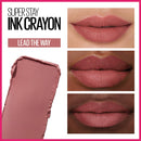 Maybelline Super Stay Ink Crayon Lipstick, Precision Tip Matte Lip Crayon with Built-in Sharpener, Longwear Up To 8Hrs, Lead The Way, Pink Beige, 0.04 oz Maybelline New York