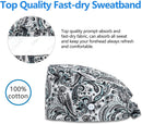QBA Adjustable Working Cap with Button, Cotton Working Hat Sweatband, Elastic Bandage Tie Back Hats for Women & Men, One Size QBA