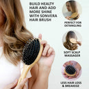 Bristle Hair Brush for Men's and Women's Hair - Boars Hair Brush for Thick Thin Curly Fine Hair - Detangling Brush Set with Wooden Hairbrush Bamboo Comb and Travel Bag Sonvera
