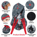 ABAMERICA Working Cap with Button Long Hair, Adjustable Working Hat Ponytail Holder, Tie Back Hats for Women, One Size (C00-1 Pack: Ponytail Black EKG) ABAMERICA