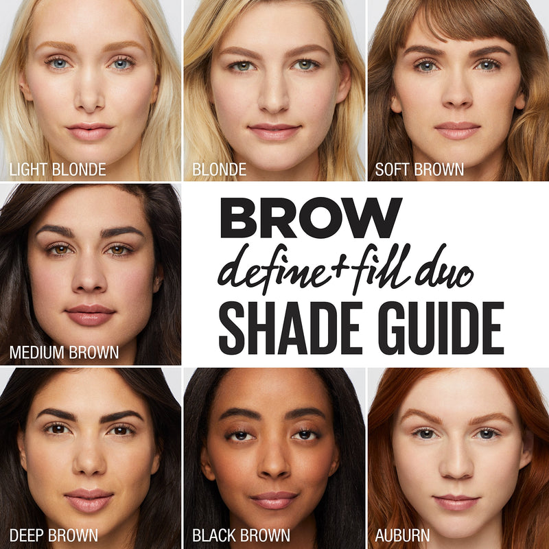 Maybelline Brow Define and Fill Duo 2-in-1 Defining Pencil with Filling Powder, Soft Brown, 0.021 Ounce Maybelline New York