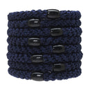 L. Erickson Grab & Go Ponytail Holders, Navy, Set of Eight - Exceptionally Secure with Gentle Hold L. Erickson