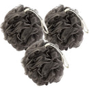 MainBasics Charcoal-Infused Bath Shower Loofah Sponge Pouf Body Scrubber Exfoliator (Set of 3) MainBasics