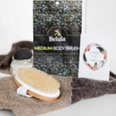 Dry Brushing Body Brush. Medium Soft Dry Brush for Cellulite and Lymphatic. For Beginners. Exfoliating Skin Brush and Free Konjac Sponge, for a Softer, Glowing Skin Belula