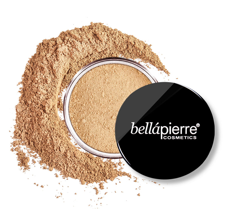 bellapierre Mineral Foundation SPF 15 Loose Finishing Powder | All-Natural Vegan & Cruelty Free Full Coverage Concealer | Hypoallergenic & Safe for All Skin Types | Oil & Talc Free - 0.32 Oz Nutmeg bellapierre