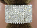 Rhinestone Ponytail Holder by Crystal Avenue | Stretchy Elastic Hair Tie | Silvertone with Sparkling Crystals Crystal Avenue
