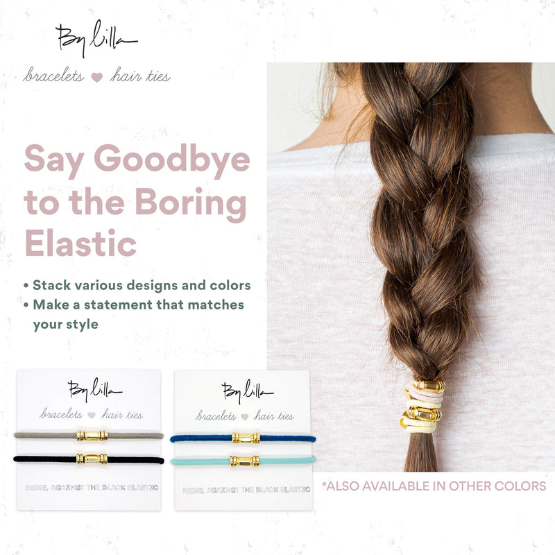 By Lilla Barre Elastic Hair Ties and Bracelets | Set of Two Hair Tie-Bracelets | Hair Accessories for Women | No Crease Hair Ties & Women’s Bracelets (Silver (Starfish/Bellflower)) By Lilla