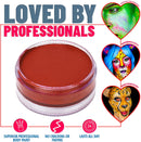 Blue Squid PRO Face Paint - Classic Red (90gm), Quality Professional Water Based Single Cake, Face & Body Makeup Supplies for Adults, Kids & SFX Blue Squid Store