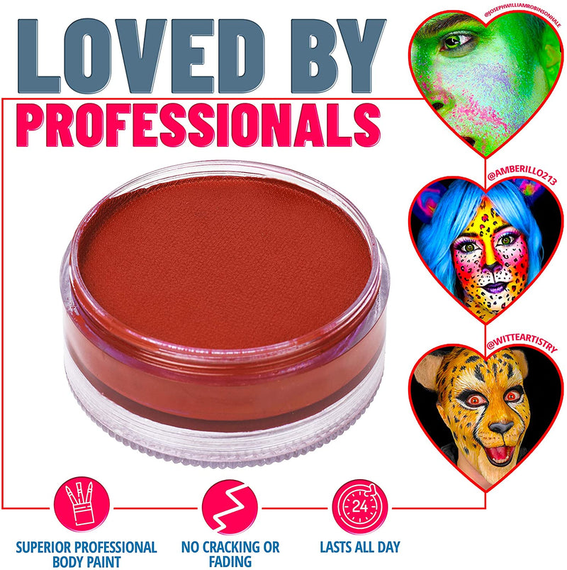 Blue Squid PRO Face Paint - Classic Red (90gm), Quality Professional Water Based Single Cake, Face & Body Makeup Supplies for Adults, Kids & SFX Blue Squid Store