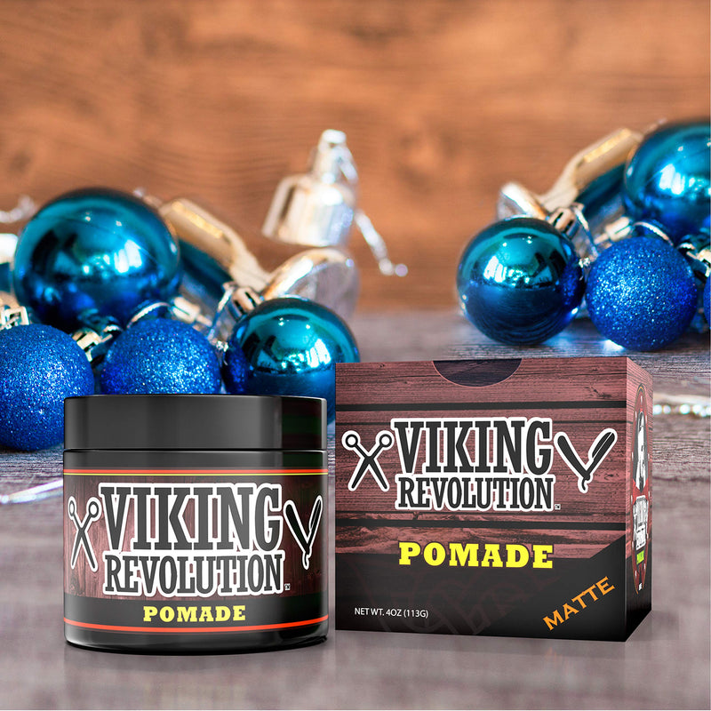 Hair Pomade for Men (New Formula) - Medium Hold and Matte Shine Free for Classic Look 4oz - Water Based & Easy to Wash Out by Viking Revolution Viking Revolution