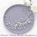 Aukmla Flower Bride Wedding Hair Vine Silver Crystal Bridal Hair Piece Rhinestone Hair Breath Accessories for Women and Girls(9.84 Inches) (Silver) Aukmla