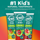 Tom's of Maine Anticavity Kids Natural Toothpaste Variety Pack, Strawberry, Orange Mango, Watermelon Flavors, Kids Toothpaste with Fluoride, Safe for Ages 2 and Up, 5.1 oz (Pack of 3) Infinity Warehouse