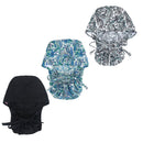 QBA Adjustable Working Cap with Button Long Hair, Sweatband Cotton Ponytail Holder, Tie Back Hats for Women & Men, One Size (3 Pack: Black+Black Paisley+Blue Paisley) QBA