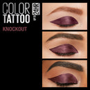 Maybelline New York Color Tattooup to 24HR Longwear Waterproof Fade or Crease Resistant Blendable Cream Eyeshadow Pots Makeup, Knockout, 0.14 Oz Maybelline New York