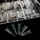 Vivace Clear Stiletto 500 Acrylic False Fake Nail Tips With Clear Plastic Case for Nail Salon Nail Shop (Clear Stiletto) Vivace