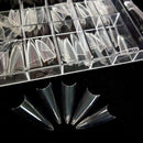 Vivace Clear Stiletto 500 Acrylic False Fake Nail Tips With Clear Plastic Case for Nail Salon Nail Shop (Clear Stiletto) Vivace