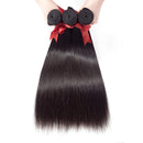 ALLRUN Straight Hair Bundles with Closure Middle Part(10 12 14+10closure) Brazilian Straight Human Hair 3 Bundles with Middle Part Lace Closure Human Hair Extensions Natural Black Color ALLRUN Store