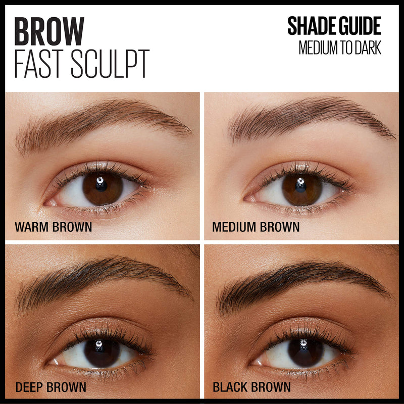Maybelline Brow Fast Sculpt, Shapes Eyebrows, Eyebrow Mascara Makeup, Warm Brown, 0.09 Fl. Oz. Maybelline New York