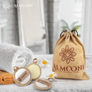 Premium Natural Egyptian Shower Loofah Sponge and Facial Loofahs, Large Exfoliating Shower Loofa Body Scrubbers Buff Away Dead Skin for Smoother, More Radiant Appearance (3 lufa Pack) ALMOONI