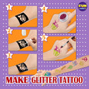 Temporary Glitter Tattoo Hair Color Dye Combo Kit for Girls, Funkidz Teens Makeup Kit Includes Hair Chalk Pens Braid Beads Supplies Stuff for Girls FUN KIDZ