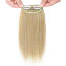 S-noilite Clip in Hairpieces One Piece 2 Clips Natural Blonde Thick Clip in Hair Extensions 8Inch 12g Short Remy Hair For Women with Thinning Hair Add Hair Volume S-noilite