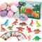 Bath Bombs for Kids with Dinosaur Toys, 12 Pack Bubble Bath Bombs with Surprise Toy Inside, Natural Essential Oil SPA Bath Fizzies Set, Kids Safe Birthday Gift Set for Boys and Girls JOYIN Store