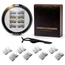 VASSOUL Dual Magnetic Eyelashes, Natural Half Lash, 0.2mm Ultra Thin Magnet, Light weight Reusable 3D Eyelashes with Applicator VASSOUL