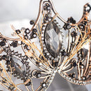 Baroque Black Queen Crowns for Women, Rhinestone Wedding Crowns and Tiaras Crystal Princess Crown Headband Tiaras for Prom Birthday Party Valentines Costume yanstar