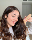 Wooden Bristle Paddle Hair Brush | Length 10.25" Width 3.5"| Large Flat Natural Eco Friendly Wood Handle Hairbrush for Men & Women with Thick, Curly, Wavy Long Hair GranNaturals