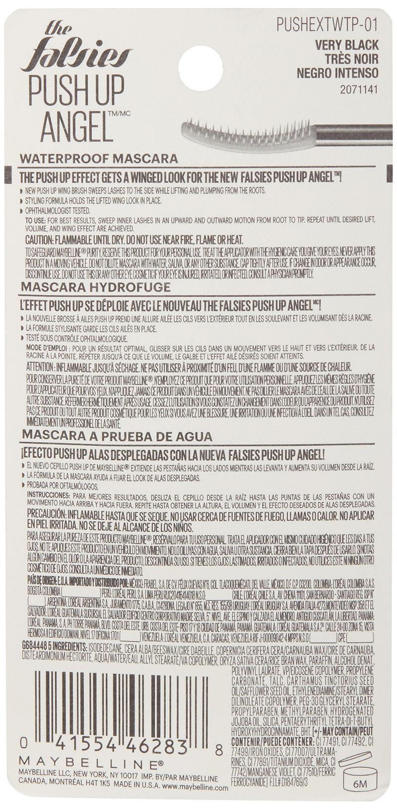 Maybelline New York The Falsies Push Up Angel Waterproof Mascara, Very Black, 0.32 fl. oz. Maybelline New York