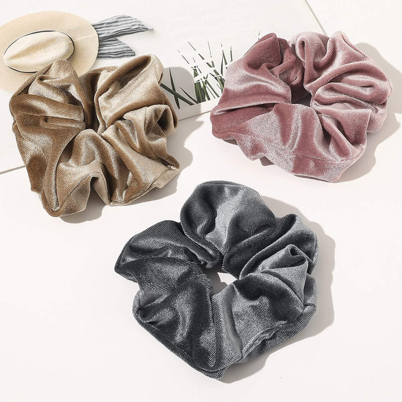 Scrunchies Hair Ties Accessories for Girls Women's Hair Big Velvet Cute Scrunchy Large Jumbo Giant Huge Scrunchie Bulk Pack Hairbands For Thick Curly Hair No Crease Soft Elastic Hair Bands Ivyu