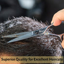 Hair Scissors 6 Inch with Extremely Sharp Blades, Professional Hair Cutting Scissors, Durable, Smooth Motion & Fine Cut, Barber Scissors with Sheath, Cleaning Leather, Key & Rings Fagaci Store