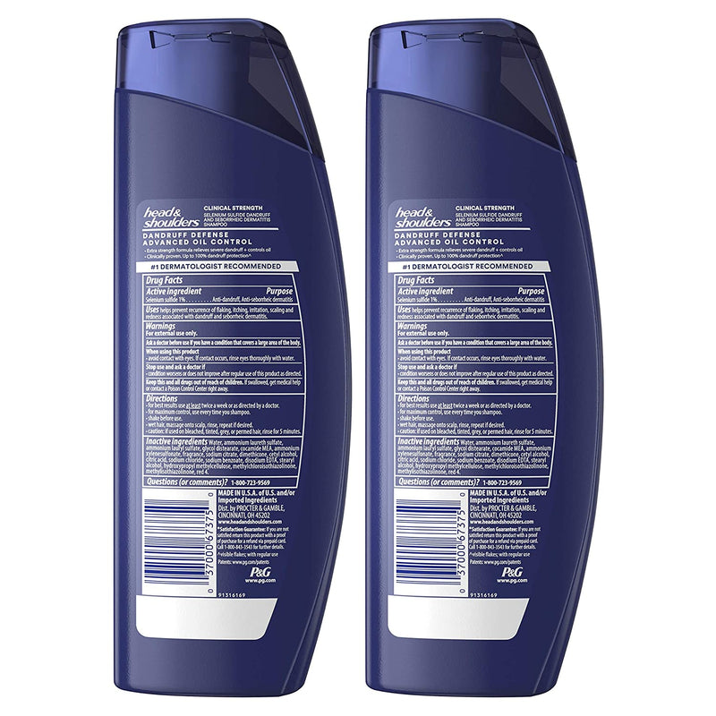 Head & Shoulders Clinical Strength Dandruff Shampoo Twin Pack, Advanced Oil Control with Refreshing Citrus, 13.5 Oz Each Head & Shoulders