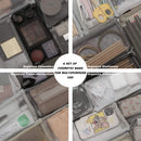 Sea Team 6pcs Multicolored Portable Travel Toiletry Pouch Nylon Mesh Cosmetic Makeup Organizer Bag with Zipper, Monochrome Sea Team