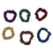 LUX ACCESSORIES Set of 6 Assorted Glittery Colors Purple Green Red Brown Blue Beige Hair Ties LUX ACCESSORIES