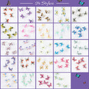 120 Pcs 3D Acrylic Butterfly Charms for Nails 24 Colors Butterfly Nail Glitter Sets Butterfly Nail Charms for Nail Art Decoration DIY Resin Mold Crafts Design JANYUN