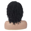 8" Synthetic Dreadlock Twist Wigs for Black Women Braided Faux Locs Crochet Hair Wigs with Curly Ends Heat Resistant Afro Short Curly Daily Wigs 1B Color DAIXI