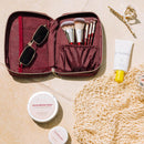 BK BEAUTY Travel Brush Set with Pouch 5-Piece Vegan, Cruelty-Free Brushes for Face & Eyes | Lightweight, Durable Makeup Brushes in Vegan Leather Pouch Perfect Travel-Size Makeup Brush Set Infinity Warehouse