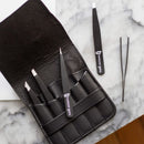 Tweezers Set 5-piece - Tweezer Guru Stainless Steel Slant Tip and Pointed Eyebrow Tweezer Set - Great Precision for Facial Hair, Ingrown Hair, Splinter and Blackhead Remover (Black) (5-Pack) TWEEZER GURU