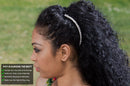 Original Stretch Banana Clip for Fine Thin & Short Hair Adjustable w/Bar Closure - Decorative, Sturdy Hair Clamp Holds Snug, Adds Volume, No Pressure or Breakage (Black Satin Cord & Glass Beads) HairZing Store