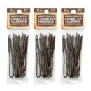 Amish Valley Products Hairpins Crinkled Heavy Duty Stainless Steel Handmade Hair Pin Use in place of Hair Clips Barrettes Bobby Pins Snag-less (2 1/2 inch, Brown) Amish Valley Products