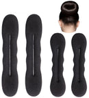 Styla Hair Black Magic Hair Bun Maker 4 Pack (2 Small, 2 Large) Foam Sponge Buns Shaper Accessories Strong Flexible Reusable Bun Twister for Updo’s, Ballet Buns, French Twist, Waves & more! Styla Hair