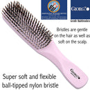 Giorgio GIO1P Pink 7.75 inch Gentle Touch Detangler Hair Brush for Men Women and Kids. Soft Bristles for Sensitive Scalp. Wet and Dry for all Hair Types. Scalp Massager Brush Stimulate Hair Growth GIORGIO Store
